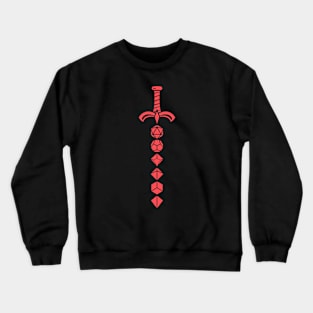 Red Polyhedral Dice Sword of the Warrior Crewneck Sweatshirt